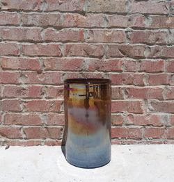 Large Cylinder Carnival Glass Style Vase