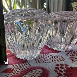 Princess House Highlight Candle Holders 2pcs heavy Crystal