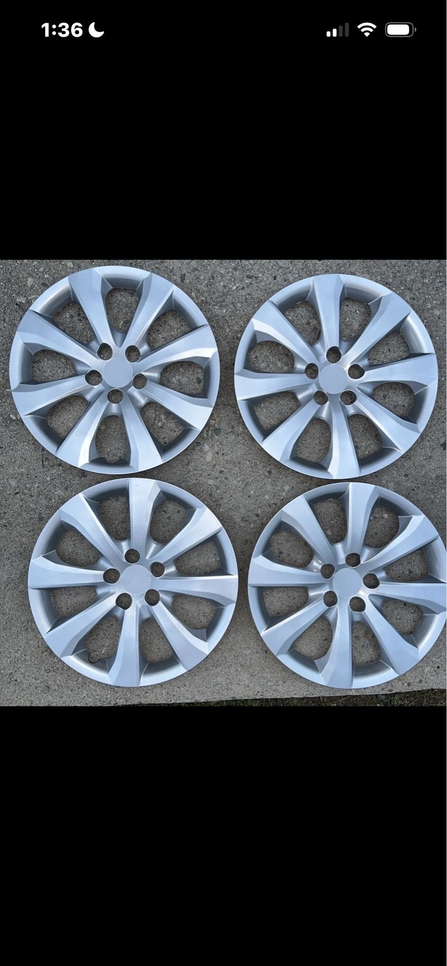 Winjet WJ-5112-16 16” Metallic Hubcaps Wheel Covers Set of 4 Snap On