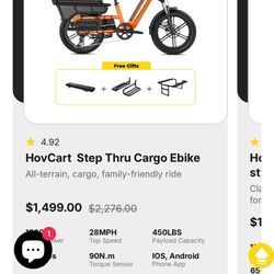 HOVSCO Cargo Ebike 1000 For Brand New In Box