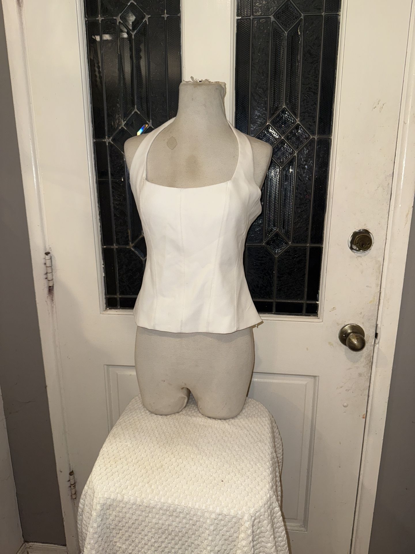 Elegant White Halter Top