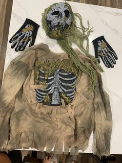 Swamp Skeleton Halloween Costume Boys 7-8