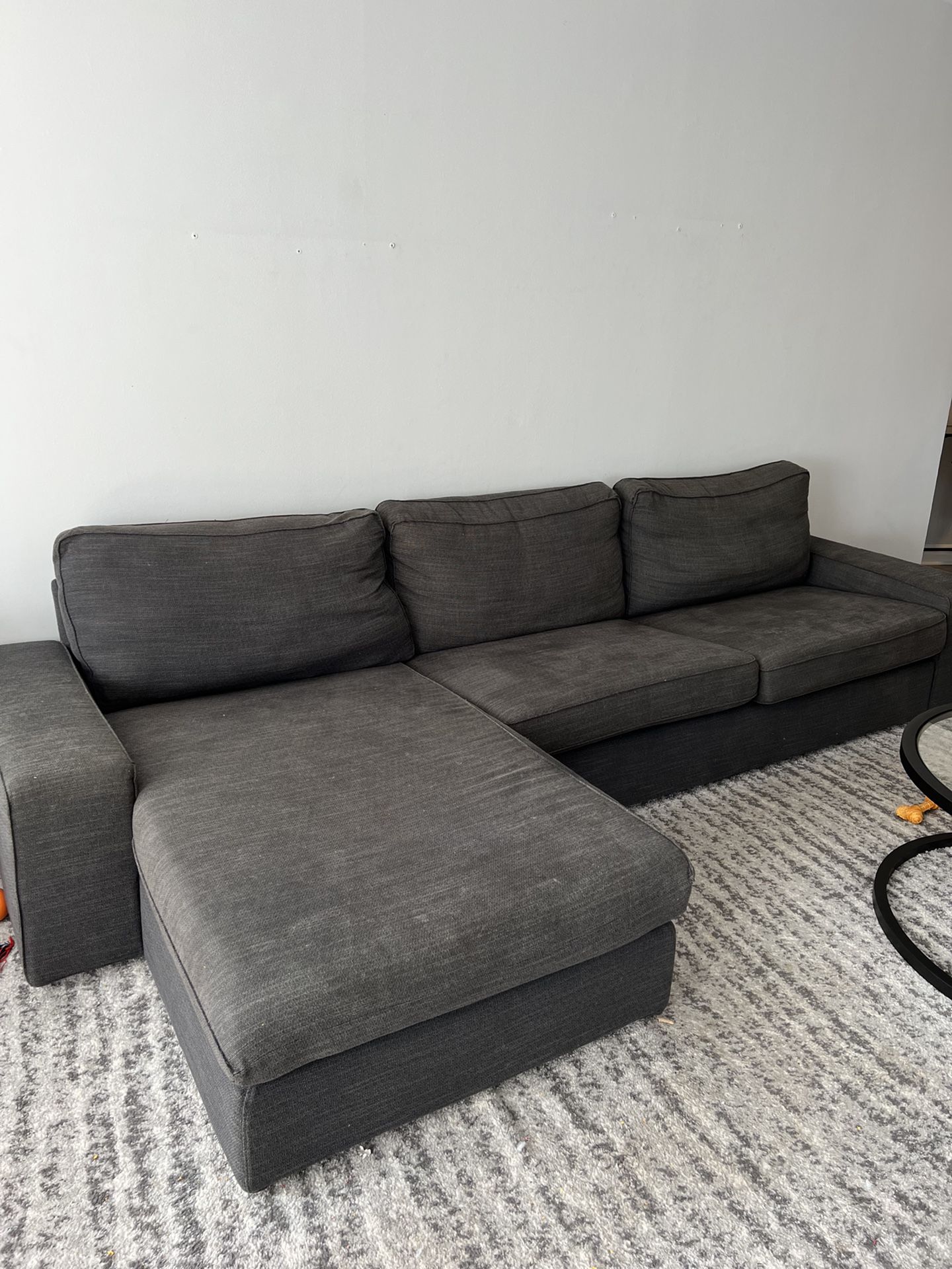 IKEA Kivik - Dark Gray sofa with chaise (124”)