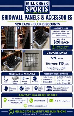 Commercial Gridwall Panels & Accessories – $20 Each, $15 Each for 10+