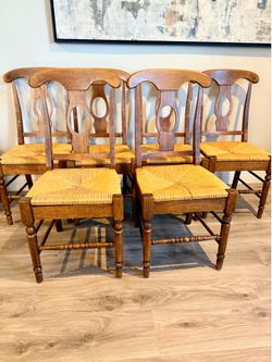 Set of 6 Solid Wood Napoleon Dining Chairs
