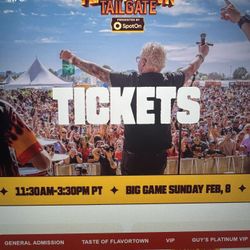Sunday 2/8 Guys Flavortown Tailgate Tickets 