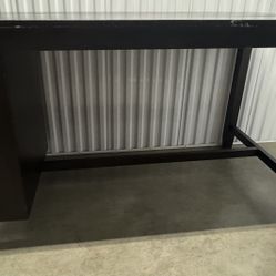 Used Dark Brown Rectangle Taller Dining Table With Storage On One End