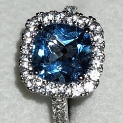 Genuine Blue Topaz Silver Ring