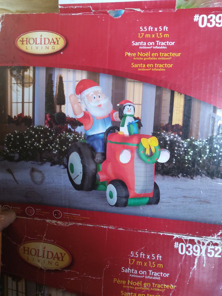 Christmas Inflatable -Outside Decoration- Santa On Tractor*REDUCED PRICE*🎅🤶