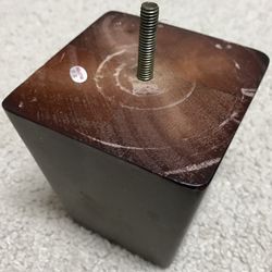 Wood Furniture Leg for Sofa Chair Cabinet 4" Walnut, Square Base Pyramid Classic