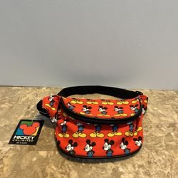 Vintage Disney Mickey Unlimited Mouse Belted Fanny Pack NWT Zipper By Glentex. Measures 10" x 5.5".