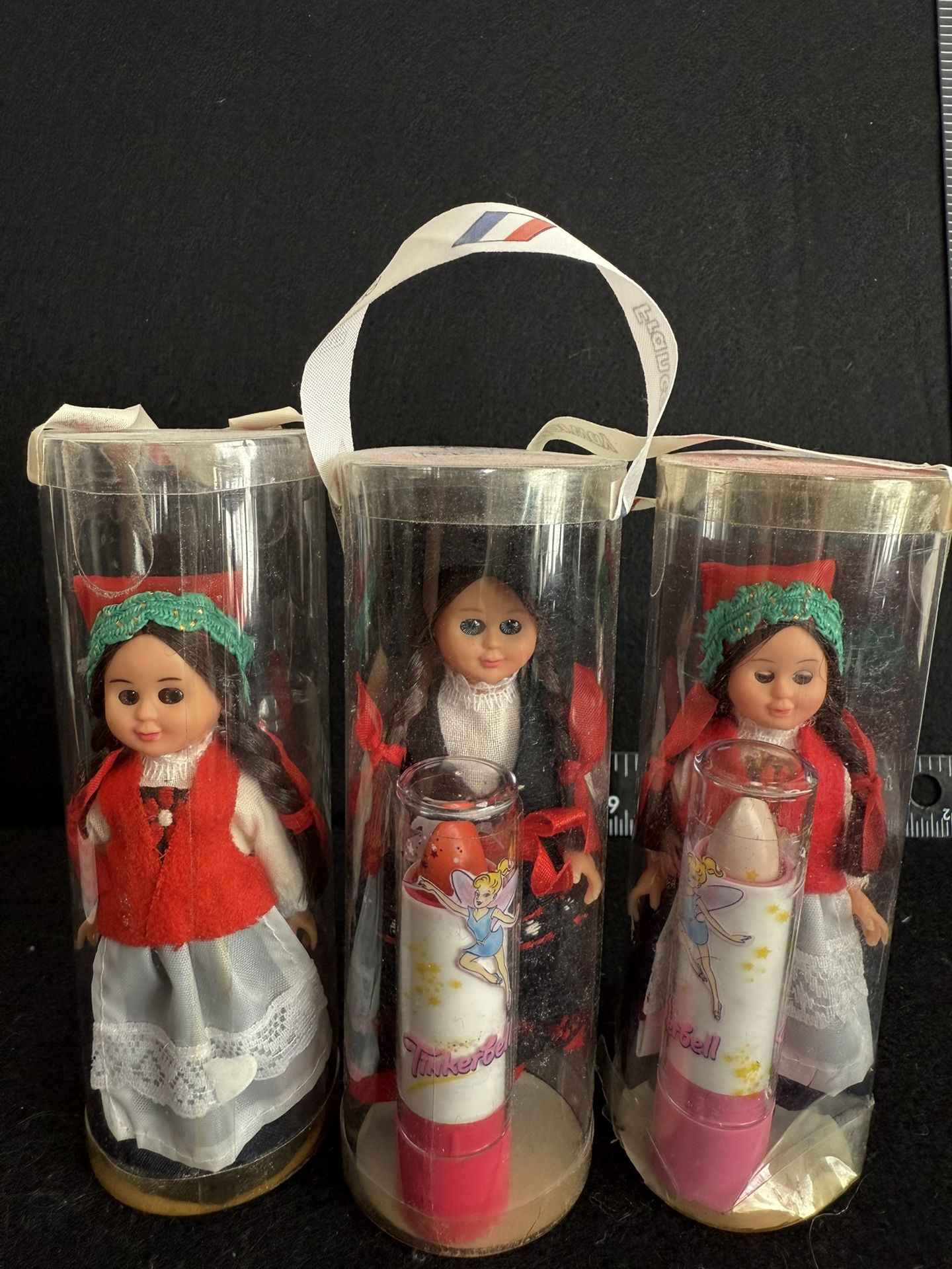 Vintage Tinkerbell Lipstick Dolls – Set of 3 (France & Norway)