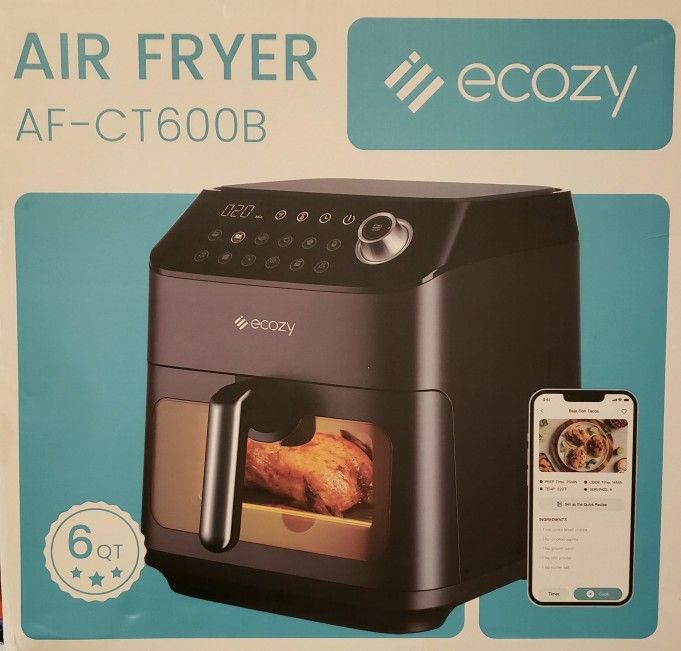 *Ecozy* Air Fryer (AF-CT600B) 6 Qt W/Smart Wifi