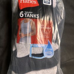 Hanes tank tops 6 pk new