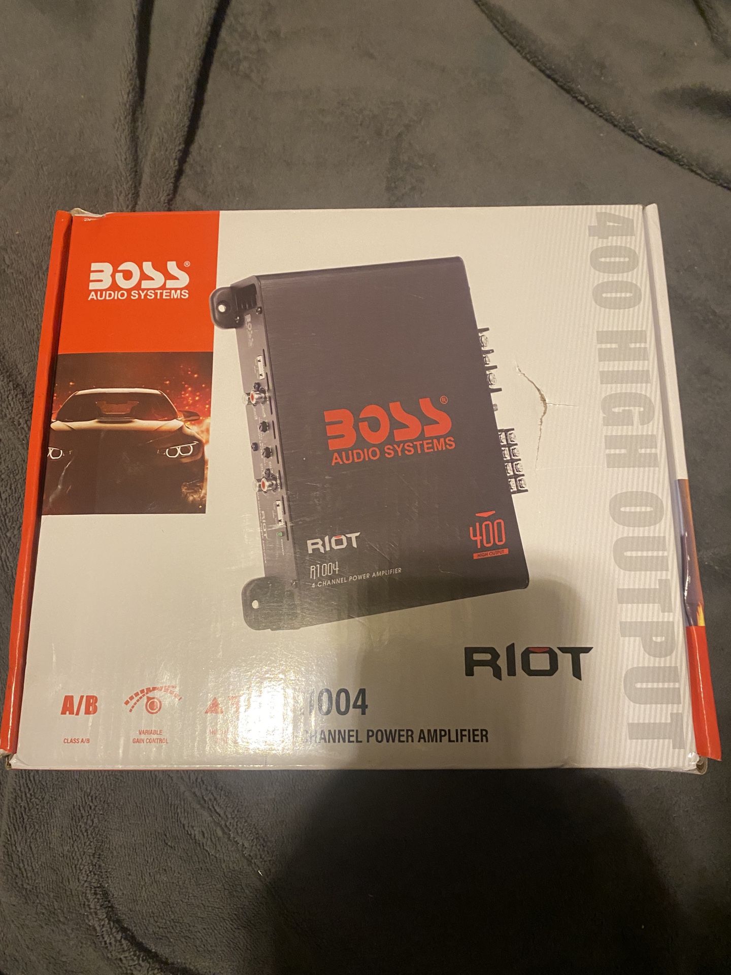 BOSS Audio Systems R1004 Riot Series 4 Channel Amplifier Car Audio - Class A/B, 400 High Output, 2-8 Ohm Stable, High/Low Level Inputs, Full Range