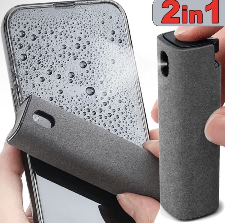 2in1 Microfiber Screen Cleaner Spray Bottle Set Mobile Phone Tablet Computer Microfiber Cloth Wipe Phone Cleaning Glasses Wipes
