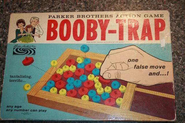 Vintage Parker Brothers Booby-Trap Game 1965 Wooden Game USA