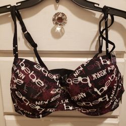 BEBE Graffiti Print Push Up Bra New