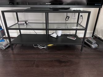 Black glass TV stand