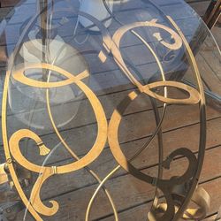 GOLD GLASS COFFEE TABLE 