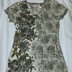 Koi Bridgette Scrub Top In Browns & Greens Size Xsmall