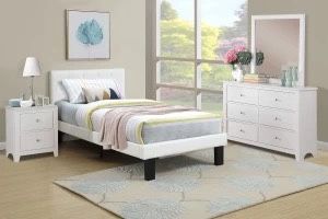 Twin Size Bed Frame Faux Leather 
