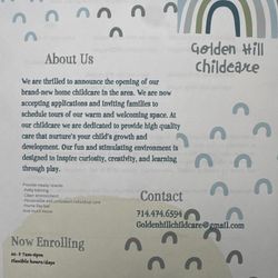 Daycare/ Childcare/ Infant Care/ Toddler Care