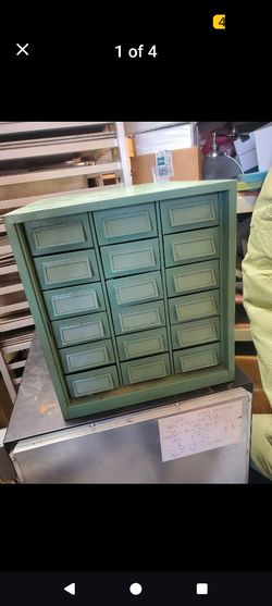 Vintage Mid Century Addressograph Cabinet  Toolbox 