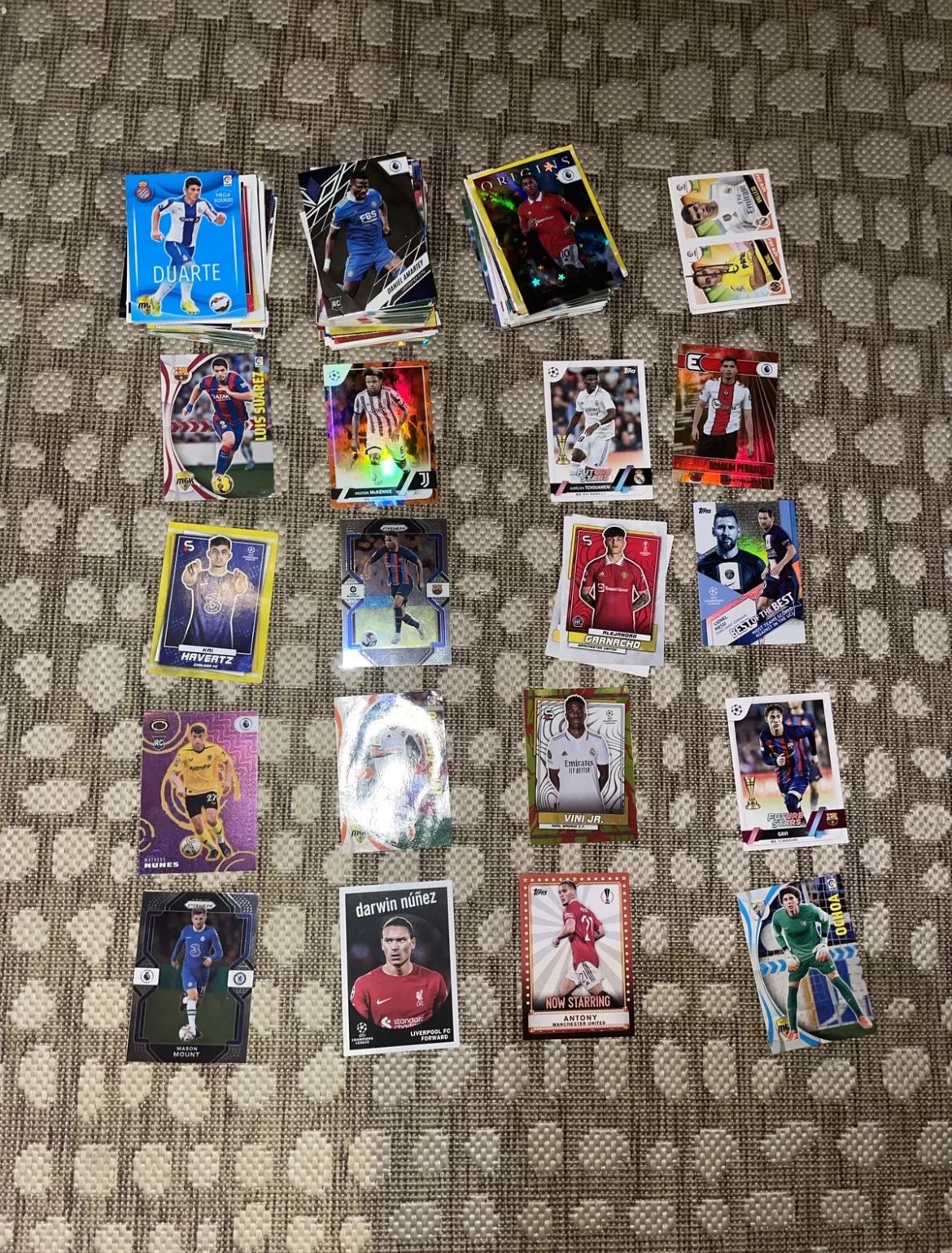 Mystery Box Sports Card Lot Over $300 Value Soccer Cards Over 120 Cards & 14 Stickers 