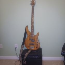 Yamaha Mango Wood Bass & Ampeg Practice Combo Amp