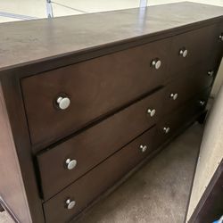 Cherry Wood Dresser With Mirror And Nightstand 
