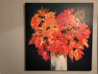 Bright colorful canvas picture 47” x 47” square wall picture