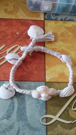 Braided Shell Anklet / Bracelet ( Handmade )