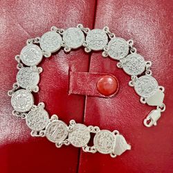 925 PURE SILVER SAINT BENEDICT BRACELET 