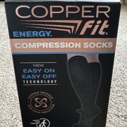 Copper Fit Energy Compression Socks L/XL Black
