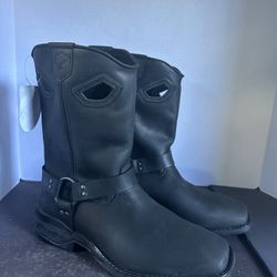 Phantom Rider Double H DH5431 Men's 12 2E Black Leather Harness Roper Boots
