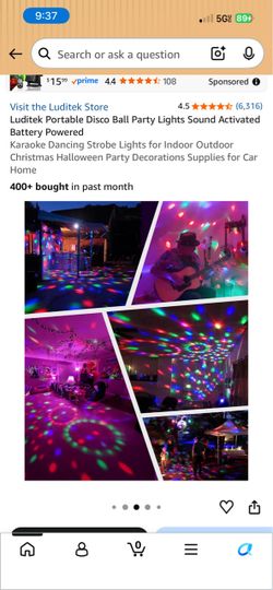 Portable disco party ball