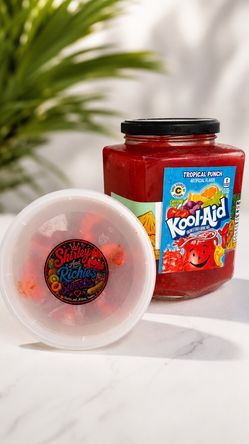 Chamoy candy and Koolaid infused jar of pineapples