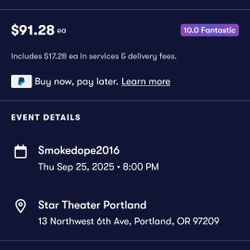 SMOKEDOPE TICKETS FOR PORTLAND OREGON 