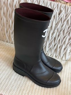 Chanel Rubber Rain Boots size 7.5 women