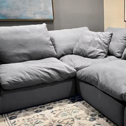 Gray Cloud Modular Sectional Couch Sofa 