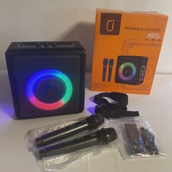 Karaoke Machine for Adults with 2 Wireless Microphones, Portable Bluetooth 5.3 Karaoke Speaker with Upgraded Subwoofer, PA System with Echo Adjustment