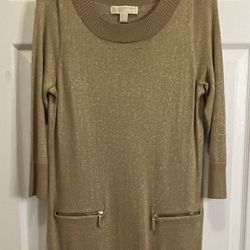NWOT Michael Kors Gold Sweater Dress M