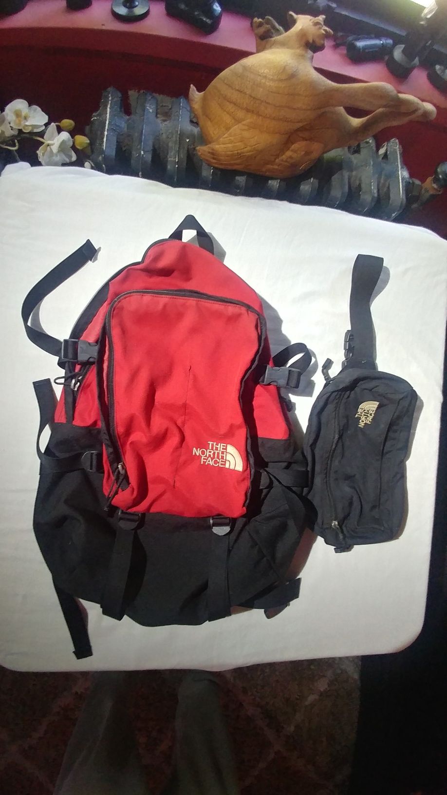 North Face backpack .. north face fanny pack