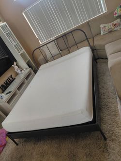 Grey Metal Queen Bed