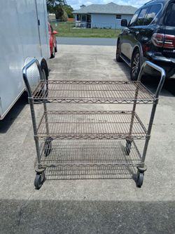 Stainless Steel Utility 3 Shelf Wire Cart