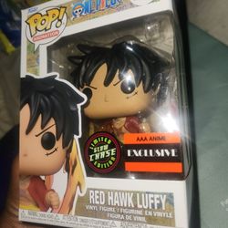 Red hawk Luffy one piece funko pop glow chase 