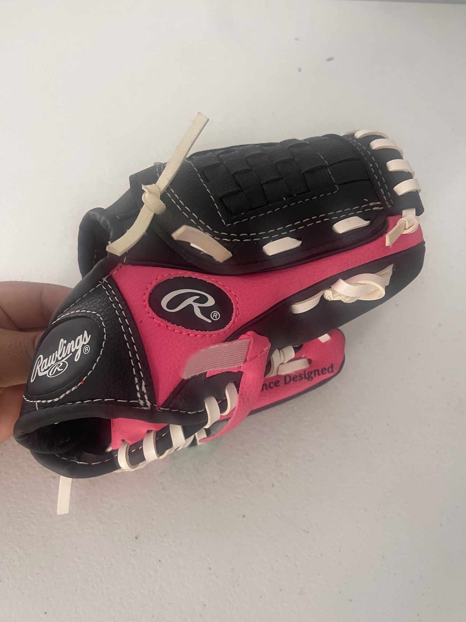 RAWLINGS 8-1/2" PL85PB Left HANDED Glove BASEBALL MITT Pink/Black RHT