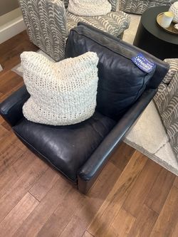 Leather swivel accent chair