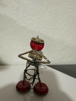 Handmade African Wire Art Figures w/ Vintage Coca-Cola Bottle Caps